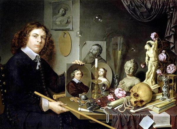 David Bailly, Autoportrait avec symboles de Vanité, huile sur toile, 90 X 122cm, 1651, Leyde